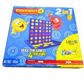 2-in-1 Connect 4 and Ludo game box on a white background