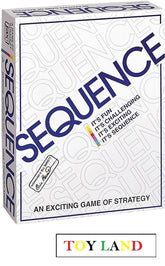 Sequence board game box with text and logo on a white background