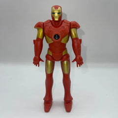 Red and gold superhero action figure on a white background