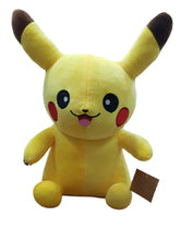 Plush toy resembling Pikachu on a white background