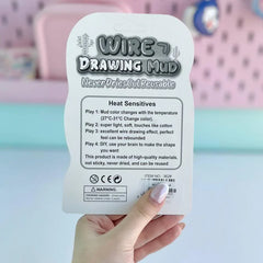 Product packaging for Wire Drawing Mud with text on a blurred background