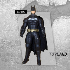 Batman action figure on a gray background with 'Before' and 'Toyland' text.