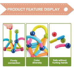 36 Pieces DIY 3D Model Magnetic Stick and Ball Construction Set