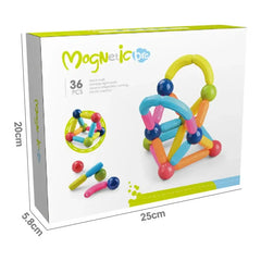 36 Pieces DIY 3D Model Magnetic Stick and Ball Construction Set