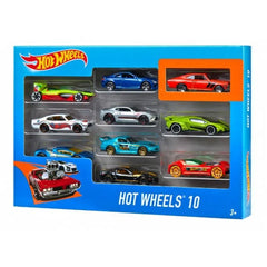Hot Wheels toy car set packaging with multiple cars displayed