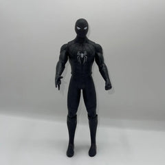 Black Spider-Man action figure on a white background