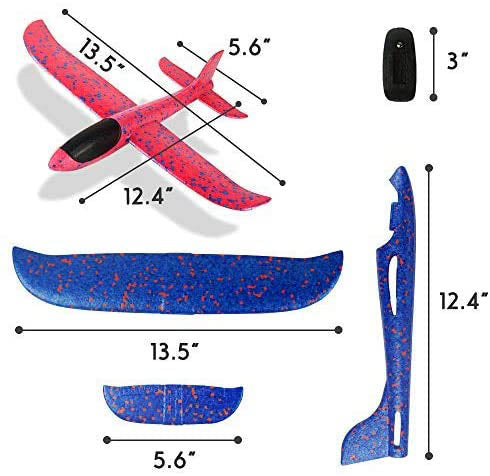 Foam Glider Airplane Toys Aircraft Hand Throwing Planes 13.5" Flying Aeroplane Model Outdoor Sports Toys